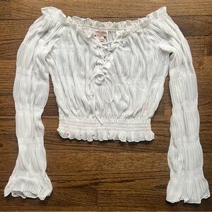 Guess White Off-Shoulder Bodysuit